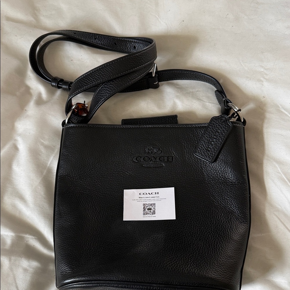 Coach Black Leather Messenger Bag